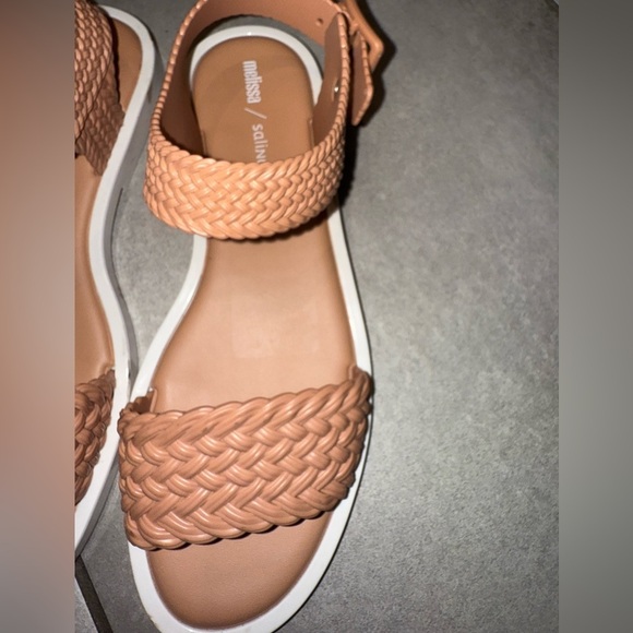Melissa x Salinas Mar Braid Sandal - Marsha By The Sea peach/white Size 10 - Picture 6 of 10